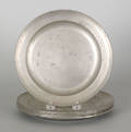 Six Philadelphia pewter Love plates late 18th c