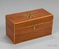 Compass Star Inlaid Mahogany Tea Caddy