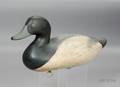 Carved and Painted Bluebill Drake Working Duck Decoy