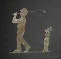 Molded Copper Golfer Weather Vane