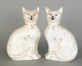 Pair of Staffordshire cat figures late 19th c