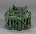 Greenpainted Victorian Feather Tree Christmas Tree Stand