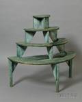 Painted Fourtier Demilune Plant Stand
