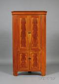 Grainpainted Pine and Poplar Blinddoor Corner Cupboard