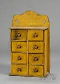 YellowPainted Pine Eightdrawer Wallmounted Spice Box