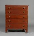Redpainted Pine Tall Chest