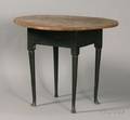 Queen Anne Greenpainted OvalTop Tea Table