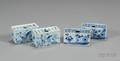 Two Pairs of Delft Pottery Flower Bricks
