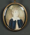 AngloAmerican School 19th century Portrait Miniature of Benjamin Bickley Rogers