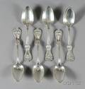 Six Coin Silver Strawberry Pattern Teaspoons