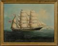 Chinese School 19th Century Portrait of a British Bark in Coastal Waters