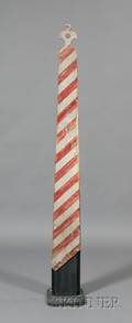 Painted Wooden Doublesided Barber Pole Trade Sign