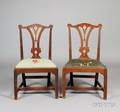 Pair of Chippendale Mahogany Carved Side Chairs