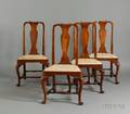 Set of Four Queen Anne Walnut Side Chairs