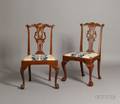 Pair of Chippendale Mahogany Carved Side Chairs