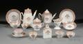 Partial Chinese Export Porcelain Tea and Coffee Service with Eagle Decoration