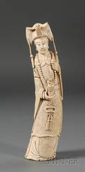 Carved Ivory Figure of a Woman