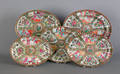 Five Chinese export rose medallion oval platters 19th c