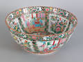 Chinese export rose medallion punch bowl 19th c