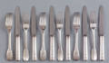 Rare group of Hermann Gorings engraved personal silver flatware from his lodge Carinhalle East Prussia made by Puiforcat Paris