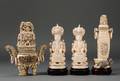 Four Asian Export Carved Ivory Articles