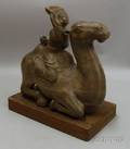 20th Century Chinese Carved Stone Figure on Camelback