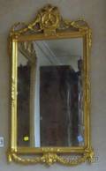 Goldpainted Louis XVI Style Giltwood and Gesso Mirror