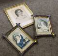 Lot of Three Framed Currier  Ives Lithograph Portraits