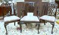 Set of Six Chippendalestyle Carved Mahogany and Mahogany Veneer Dining Chairs