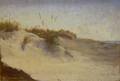 Framed Oil on Canvas Landscape of the Dunes at Hornback by Viggo Johansen Danish 18511935