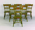 Set of six Pennsylvania painted plank seat chairs late 19th c