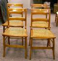 Set of Four Classical Caned Maple Side Chairs