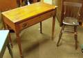 Pine Server with Drawer and a Childs Windsor Rodback High Chair