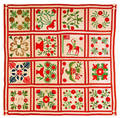 Vibrant appliqu album quilt dated 1851