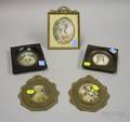 Five Framed Miniature Painted Portraits of 18th Century Ladies on Ivory
