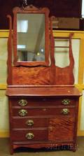 Late Victorian Redstained Birch Commode with Mirror