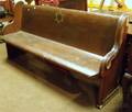 Carved and Stained Wooden Synagogue Pew