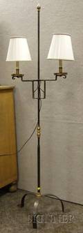 Brassmounted Wrought Iron Adjustable Lighting Stand