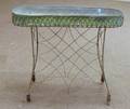 Wirework Planter Stand with Greenpainted Metal Liner