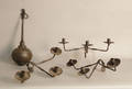 Wrought iron ninearm chandelier with globular base