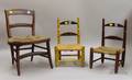 Three Childs 19th Century Painted and Decorated Wood Chairs