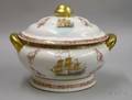 Large Contemporary Porcelain Covered Soup Tureen