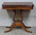 Classicalstyle Carved Mahogany and Mahogany Veneer Lyrebase Card Table