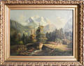 Oil on canvas mountain landscape signed J Corner 1869