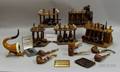 Collection of Burlwood and Meerschaum Pipes with Related Accessories