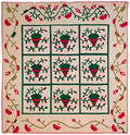 Floral appliqu quilt 19th c