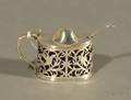 George III Silver and Cobalt Glass Mustard Pot