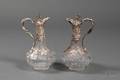 Pair of Victorian Silver and Glass Claret Jugs