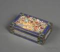 Impressive French 950 Silver Enamel Yellow Gold and Gemset Box