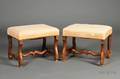 Pair of Continental Baroque Beechwood Vanity Stools